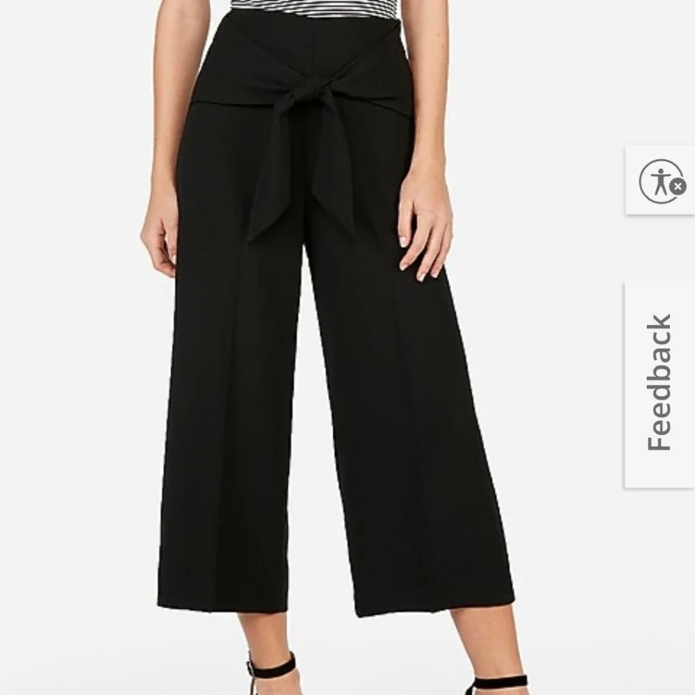 Express Black Cropped Culottes - Women's Size 6 - Picture 1 of 10